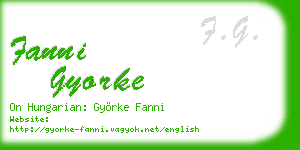 fanni gyorke business card